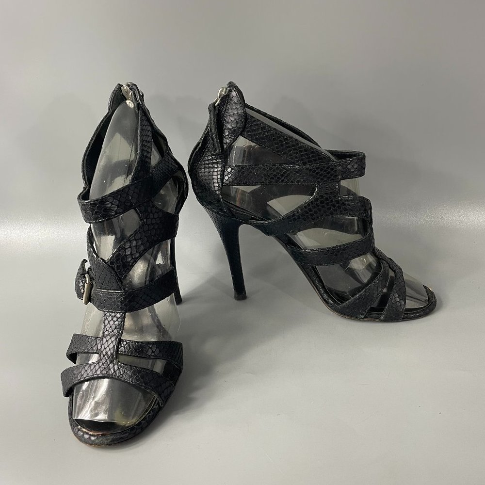 Giusuppe Zanotti Black Python Gladiator Strappy H… - image 1